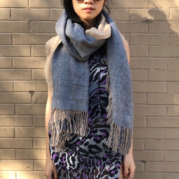 Faux Wool Two-Tone Scarf - Picture 2 of 4